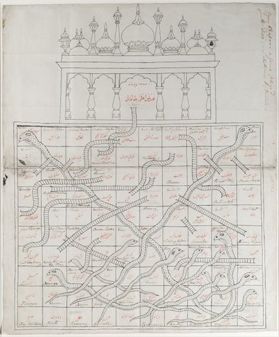 Design til spillet Snakes and Ladders af Indian School