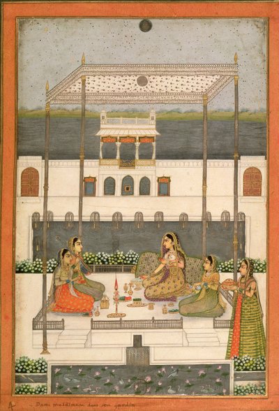 Aftenfest i haven til et Mughal-palads, Lucknow eller Murshidabad, Vestbengalen, 1760 af Indian School