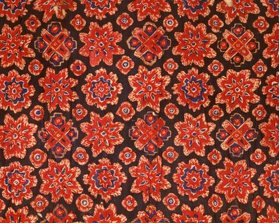 Stof med et gammelt thailandsk design (trykt bomuld) af Indian School