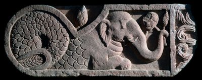 Fiskehaleelefant (stenskulptur af Indian School