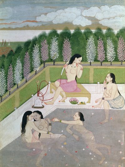 Pigebadning, Pahari-stil, Kangra-skolen, Himachal Pradesh, 1700-tallet af Indian School