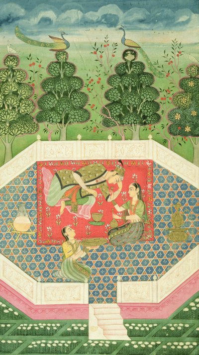 I. 11B.19 Feernes Dronning underholder prinsen, ca. 1720-30 af Indian School