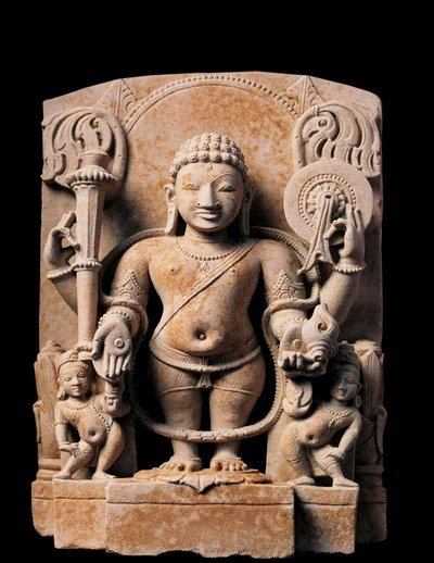 Indisk kunst: Divinity Vishnu. Høj relief. 10. århundrede. Fra Meerut. af Indian School
