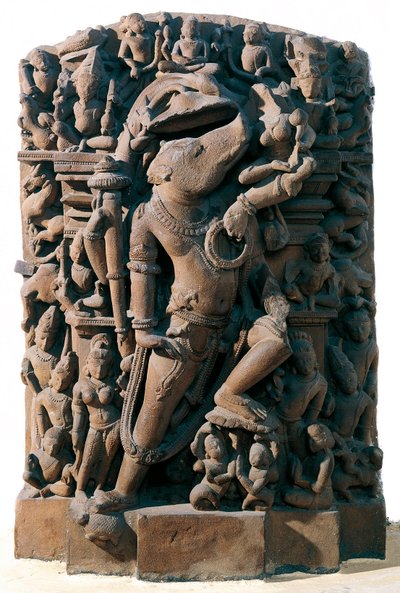 Indisk kunst: den hinduistiske guddommelige Vishnu i form af en orne. Fra Khajuraho, Indien. Chandela periode af Indian School