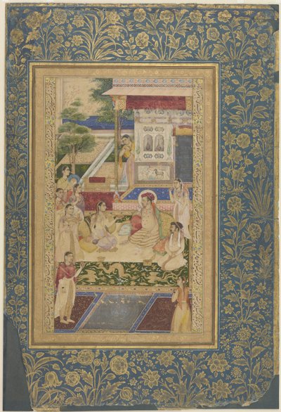 Jahangir og prins Khurram underholdt af Nur Jahan, ca. 1640-50 af Indian School
