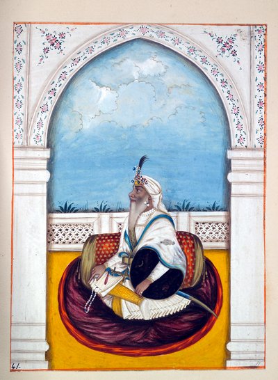 Jemadar Khushyal Singh, fra The Kingdom of the Punjab, its Rulers and Chiefs, bind II, et bind med 30 akvarelstudier af en uidentificeret indisk kunstner, ca. 1840 (wc på papir) af Indian School