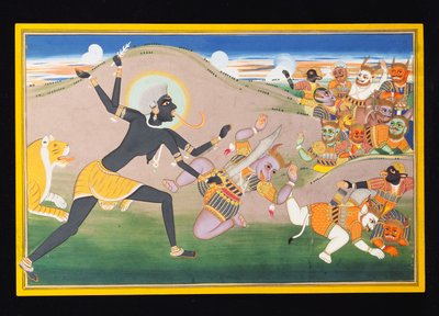 Kali dræber dæmoner, ca. 1800-1820 af Indian School