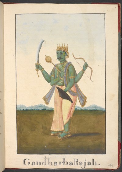 Konge af Gandharvaerne, de himmelske musikere af Indian School