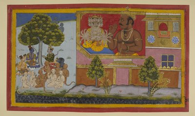 Kumbhakarṇa praler af sejr; Rāma planlægger at imødegå hans skræmmende tilstedeværelse af Indian School