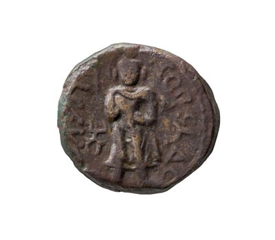 Kushan Coin, AD 127-155 (kobber) af Indian School