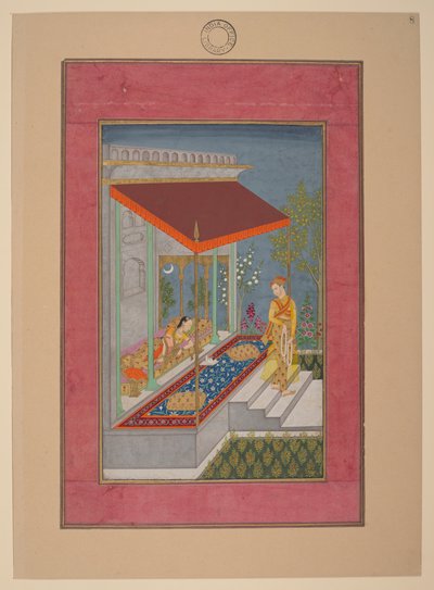 Lalita Ragini, Indien, Hyderabad, ca. 1760; Johnson Album 37, nr. 8 (blæk, farver og guld på papir) af Indian School