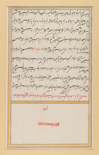 Blad fra et manuskript af Hafizs Divan, 17.-19. århundrede (blæk på papir) af Indian School