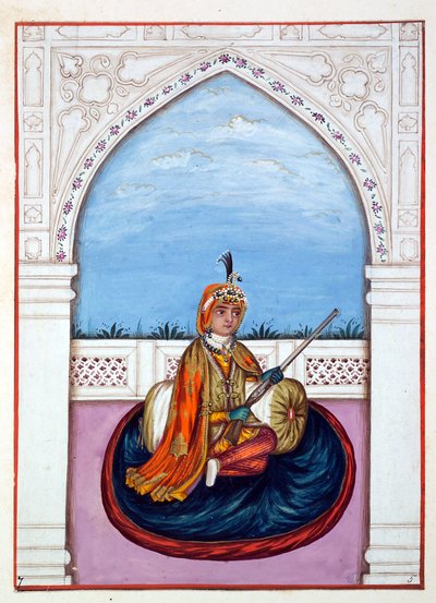 Maharaja Duleep Singh, fra The Kingdom of the Punjab, its Rulers and Chiefs, bind I, et bind med 27 akvarelstudier af en uidentificeret indisk kunstner, ca. 1840 (wc på papir) af Indian School