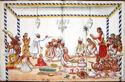 Vielsesceremoni (wc på papir) (se også 908420) af Indian School