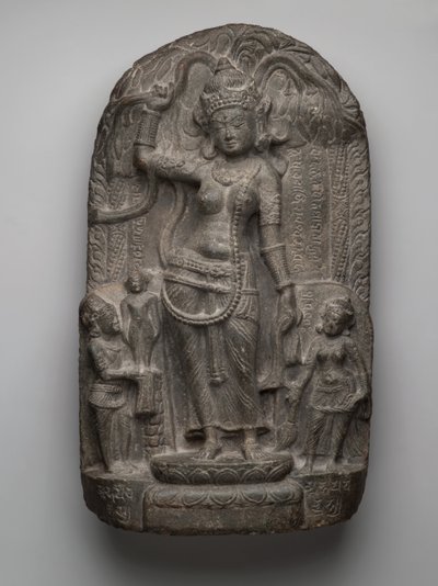 Krybbe: Buddhas fødsel (skifer) af Indian School