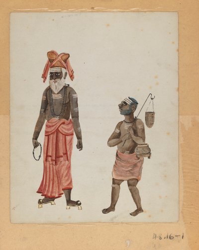 Et af et sæt på ni billeder, der viser indianere i forskellige erhverv (wc på papir) af Indian School
