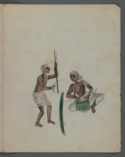 Et af et sæt på ni billeder, der viser indianere i forskellige erhverv (wc på papir) af Indian School