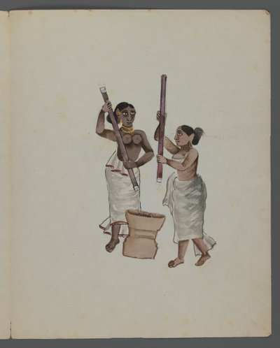 Et af et sæt på ni billeder, der viser indianere i forskellige erhverv (wc på papir) af Indian School