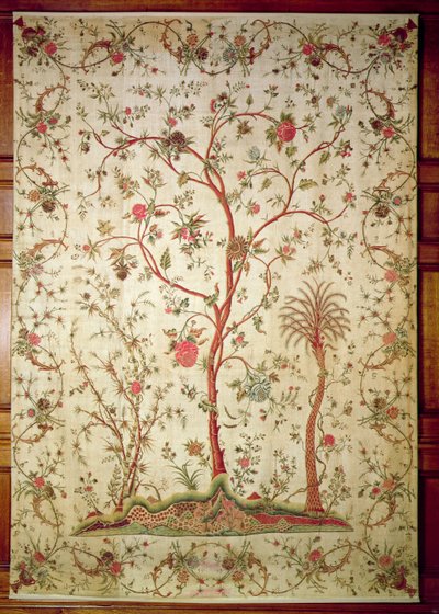 Palampore eller overtræk fra Coromandel Coast, ca. 1770 (chintz) af Indian School