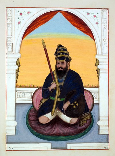 Phola Singh Nihang, fra The Kingdom of the Punjab, its Rulers and Chiefs, bind II, et bind med 30 akvarelstudier af en uidentificeret indisk kunstner, ca. 1840 (wc på papir) af Indian School