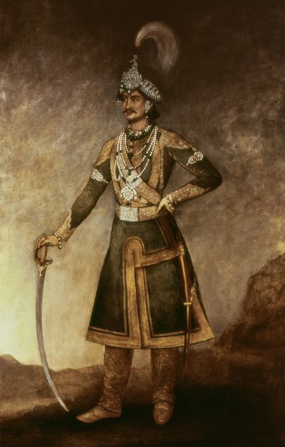 Portræt af Jung Bahadur Koowar Ranajee (1816-77) af Indian School