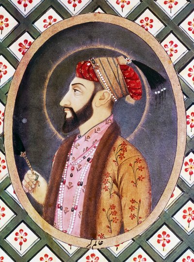 Portræt af Mughal-kejser Aurangzeb kendt som Alamgir I (1618-1707), hersker over Indien fra 1658 til 1717 af Indian School