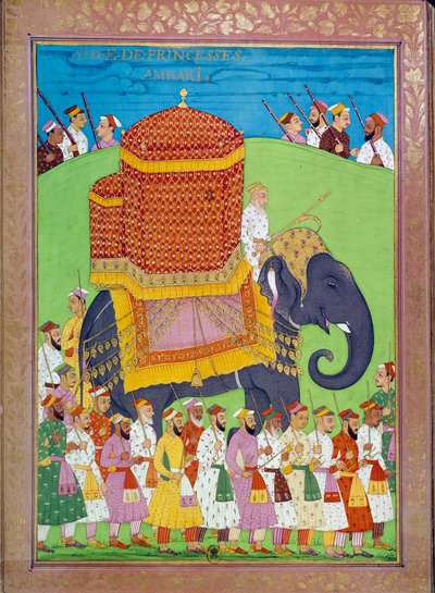 Prinsesse Palanquin på en elefant ved Shah Alem