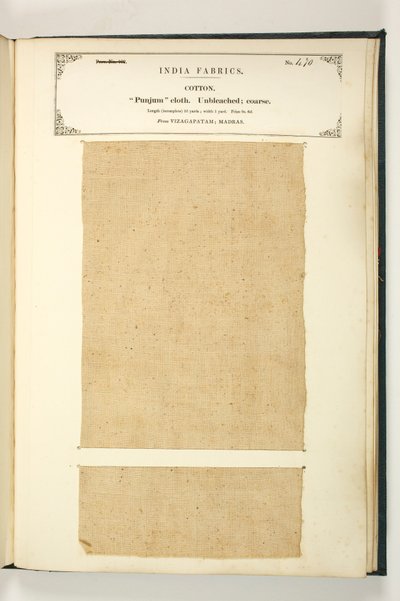 Punjum Cloth, Vizagapatam, Madras, fra The Collection of the Textile Manufacturers of India, af John Forbes Watson, udgivet i 1866 af Indian School