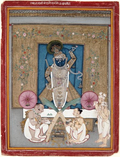 Rajmalkos Raga, ca. 1775 (ugennemsigtig akvarel og guld på papir) af Indian School