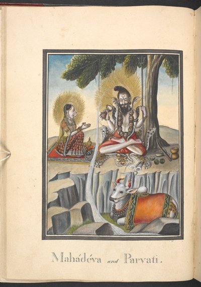Shiva og Parvati af Indian School