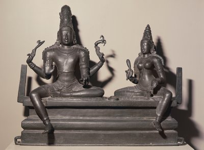 Shiva og Parvati, Chola-dynastiet, ca. 846 (bronze) af Indian School