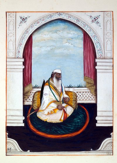 Sirdar Atr Singh, fra The Kingdom of the Punjab, its Rulers and Chiefs, bind II, et bind på 30 akvarelstudier af en uidentificeret indisk kunstner, ca. 1840 (wc på papir) af Indian School