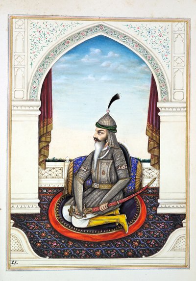 Sirdar Harri Singh, fra The Kingdom of the Punjab, its Rulers and Chiefs, bind I, et bind med 27 akvarelstudier af en uidentificeret indisk kunstner, ca. 1840 (wc på papir) af Indian School