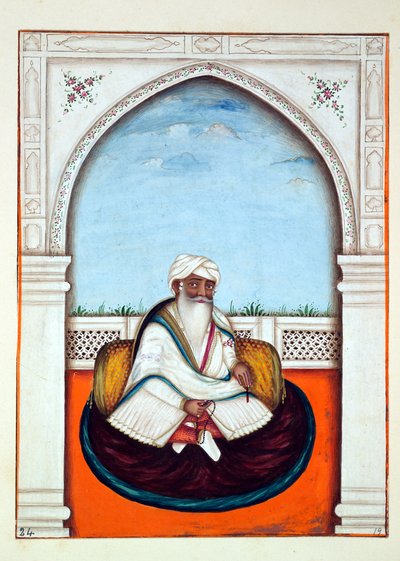 Sirdar Sham Singh, fra The Kingdom of the Punjab, its Rulers and Chiefs, bind I, et bind med 27 akvarelstudier af en uidentificeret indisk kunstner, ca. 1840 (wc på papir) af Indian School