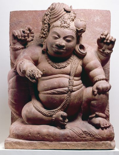 Siva som en dværg, Mansar-kultur, 500 e.Kr. (sandsten) af Indian School