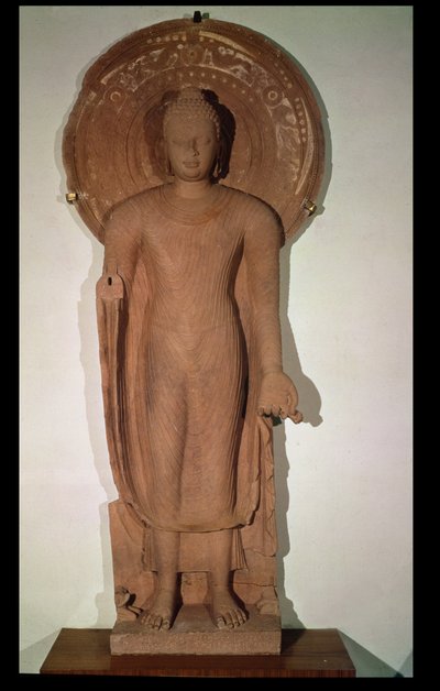Stående Buddha, fra Jamalpur af Indian School
