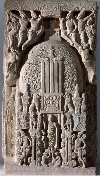 Stupaplade (fragment af relief, 225-325) af Indian School