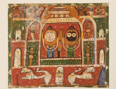 Jagannatha Trio i helligdommen ved Puri af Indian School