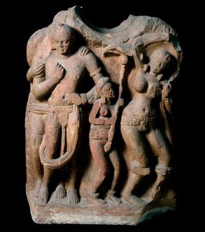Den rige kurtisane Vasantasena (skulptur, Kushan Empire) af Indian School