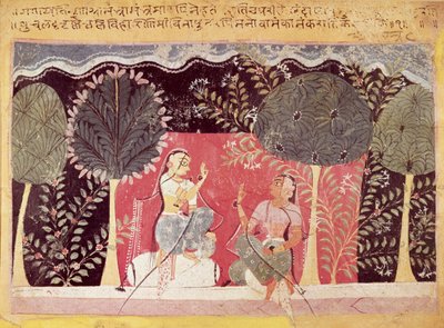 To prinser i en have fra Gita Govinda af Indian School