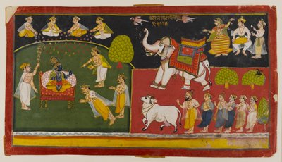 Uidentificeret scene, Aurangabad, ca. 1725 (wc på papir) af Indian School