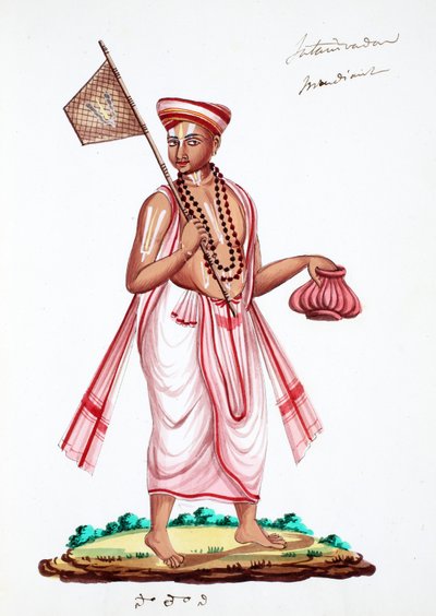 Vaishnavite Brahmin (wc på papir) af Indian School