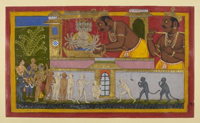 Vibhīṣaṇa fortæller om Kumbhakarṇas forbandelse; Lakṣmaṇa kommer sig og rejser sig af Indian School