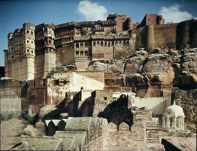 Udsigt over Mehrangarh Fort, bygget i 1459 af Indian School