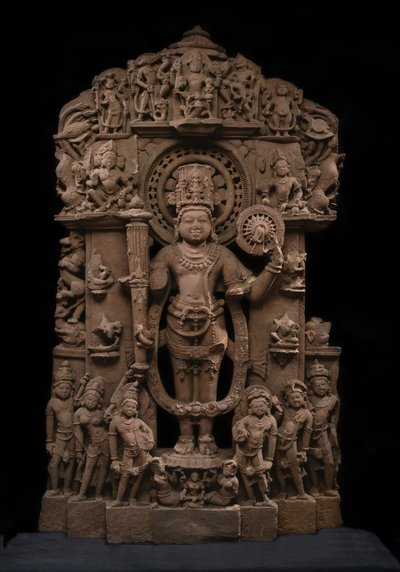Vishnu og hans avatarer, ca. 10. århundrede (sandsten) af Indian School