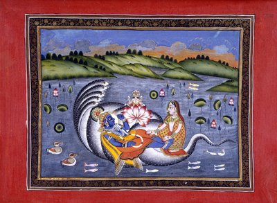 Vishnu og Lakshmi, illustration fra 