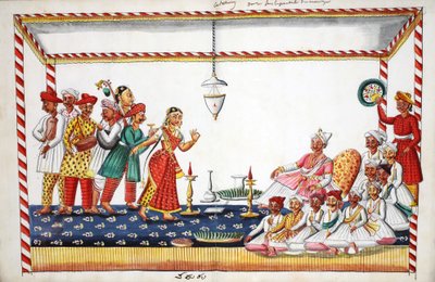 Bryllupsceremoni (wc på papir) (se også 908429) af Indian School
