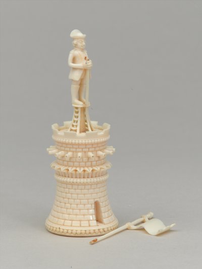 Hvidt tårn, skakbrik, Indien, 1820 ca af Indian School