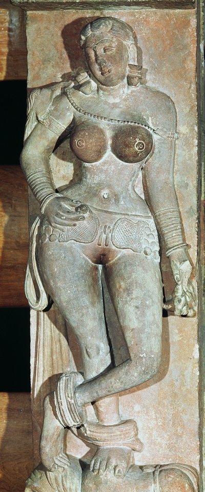 Yakshini, fra en buddhistisk port. Mathura, Uttar Pradesh, Kushana-perioden (30-241 e.Kr.) af Indian School