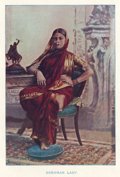 Indiske indfødte: Brahman Lady (farvet foto) af Indian photographer